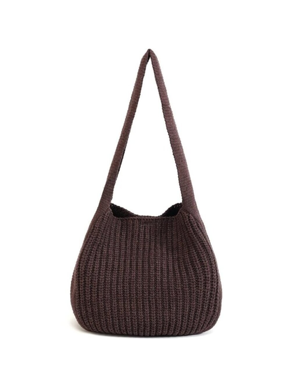 Women's Brown Shoulder Handbags Crocheted Bags Large Knit Bag Tote Bag